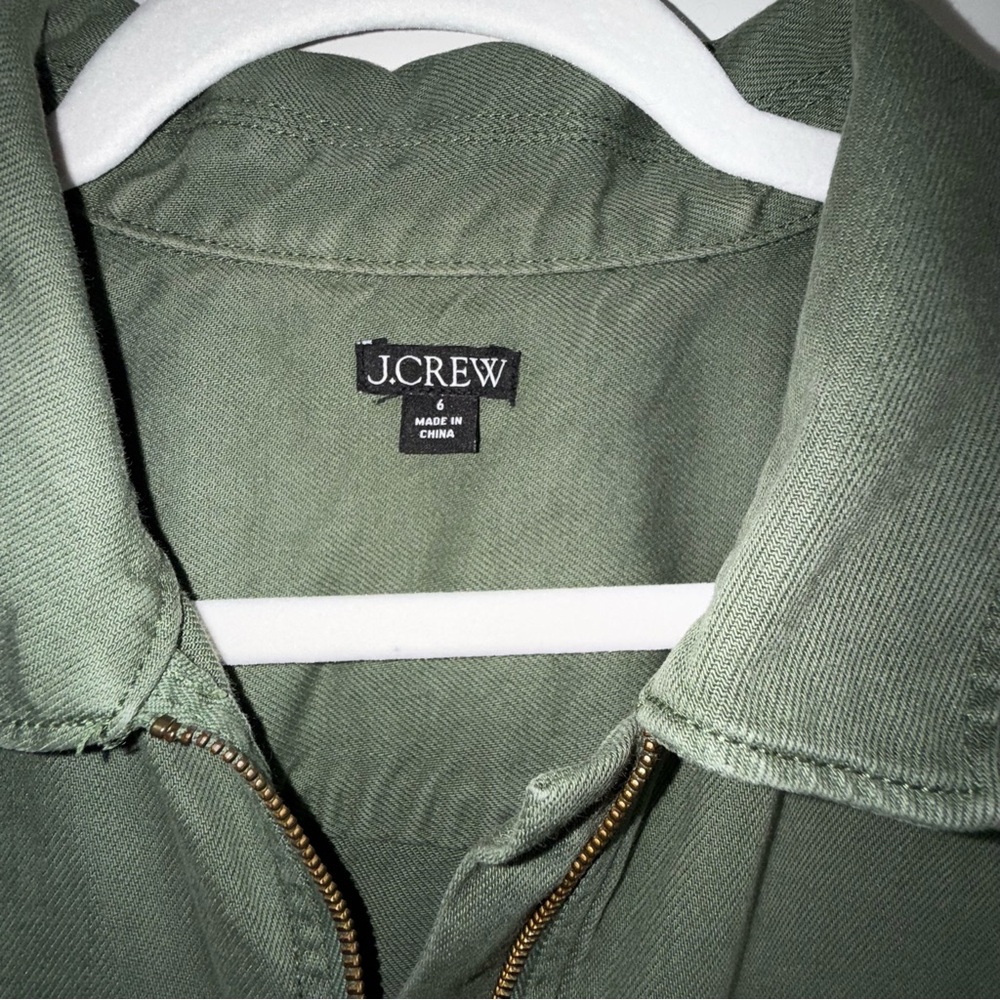 J. Crew Zip Front Chino Dress-Hunter Green - Picture 3 of 9
